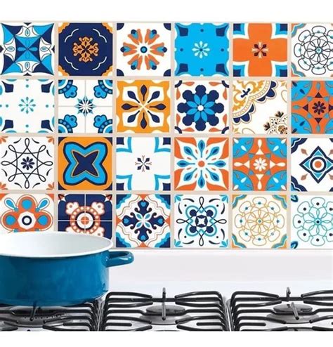 Rollo Papel Tapiz Adherible Talavera Mosaico Vinil Cocina Mercadolibre