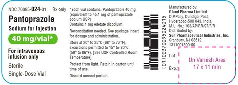 Pantoprazole Injection Package Insert