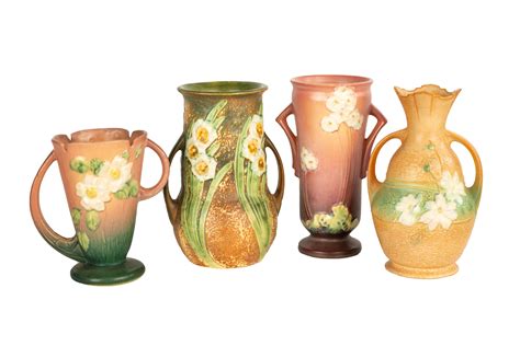 (4) Roseville Art Pottery Vases | Cottone Auctions