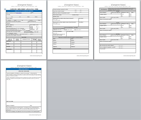 Caregiver Application Template