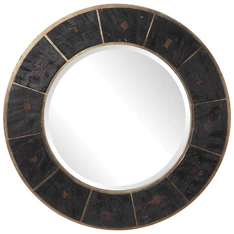 Uttermost Mirrors Round 09587 Kerensa Dark Wood Round Mirror