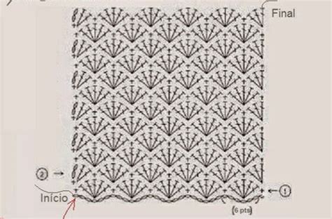 Ponto Leque Em Croche - ARTE EM CROCHÊ, TRICÔ E ARTESANATOS: GRÁFICOS DE PONTO LEQUE EM CROCHÊ