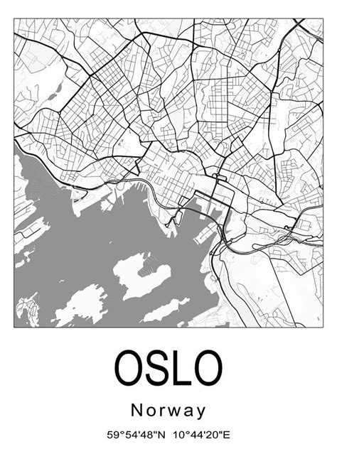 Oslo City Map 001 Digital Art By Dandi Studio Fine Art America