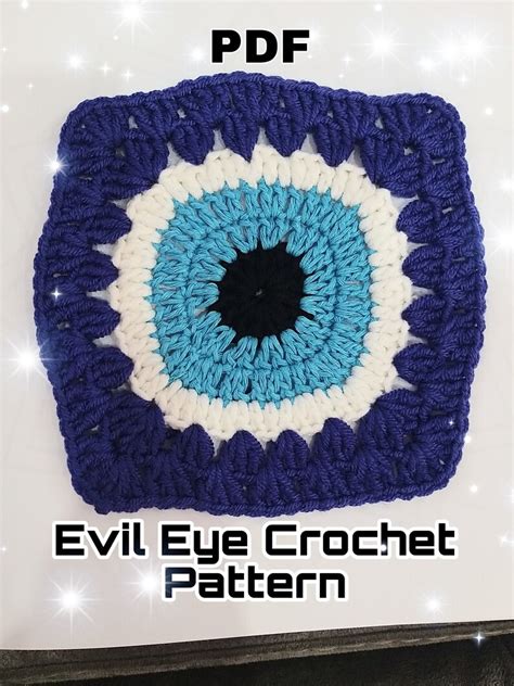 Evil Eye Granny Square Pattern DIGITAL PATTERN Crochet Evil Etsy