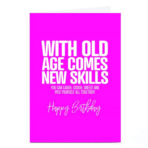 Buy Personalised Punk Birthday Card Old Age New Skills For Gbp 2 29