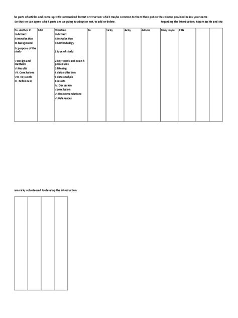 article structures template
