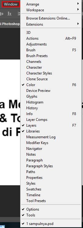 Memunculkan Dan Mengembalikan Tools Photoshop Yang Hilang Sobat Tutorial