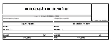 Topo 82 imagem modelo declaração de conteudo correios br thptnganamst