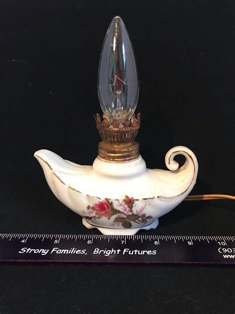 Aladdin Lamp Electric Ceramic With Floral Working Vintage Etsy