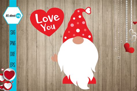 Gnome Love Valentines Gnomie Graphic By All About Svg · Creative Fabrica