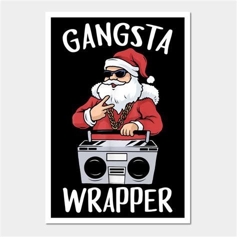 Hip Hop Santa Claus Gangster Christmas Gangsta Wrapper Art Print