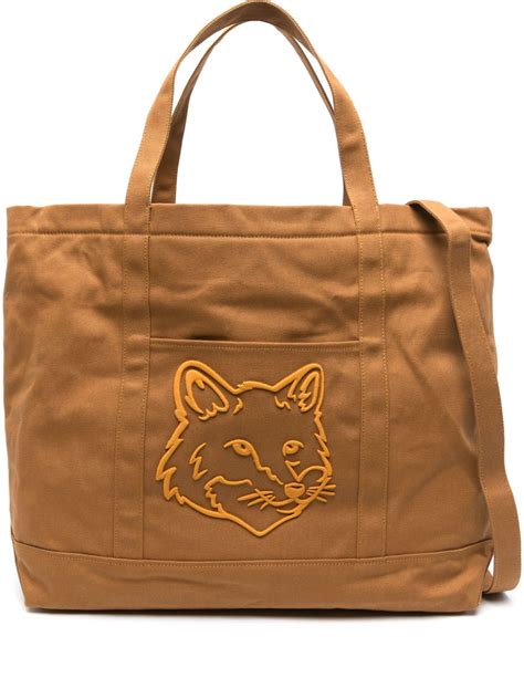 Maison Kitsun Large Bold Fox Tote Bag Farfetch