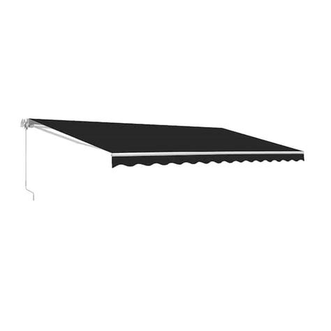 Aleko Ft Motorized Uv Polyester Retractable Patio Awning In Black