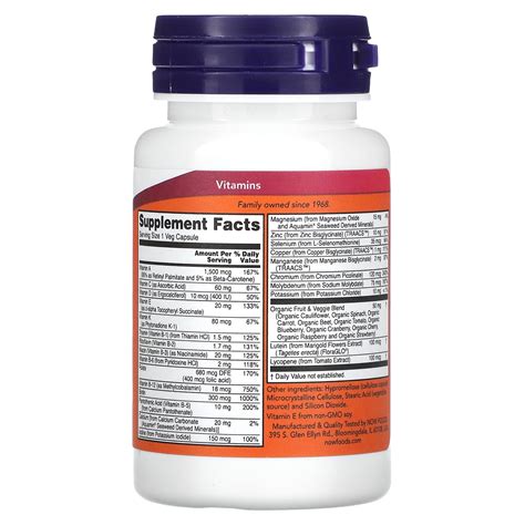 Now Foods Daily Vits Veg Capsules