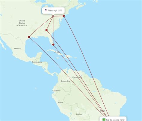 All Flight Routes From Rio De Janeiro To Pittsburgh Gig To Pit