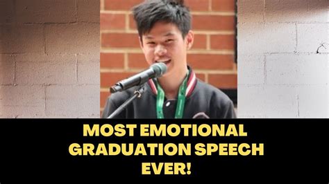 Most Emotional Graduation Speech Ever Youtube