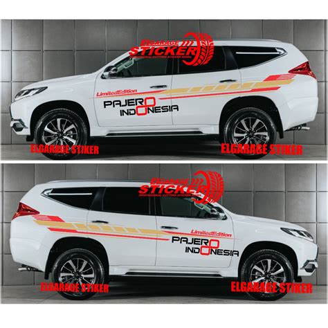 Jual Stiker Mobil Pajero Sport Cutting Stiker Variasi Body Samping All