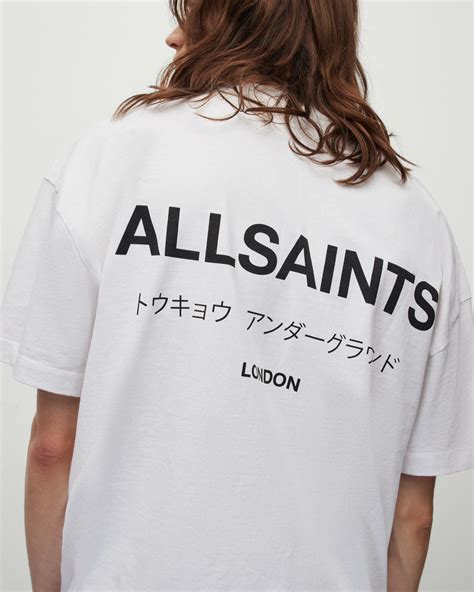 Allsaints Underground Oversized Crew T Shirt In Gray For Men Lyst