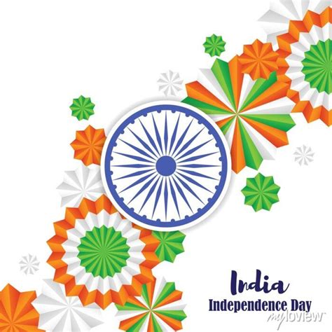 Vector Illustration For Indian Independence Day August Wall Mural