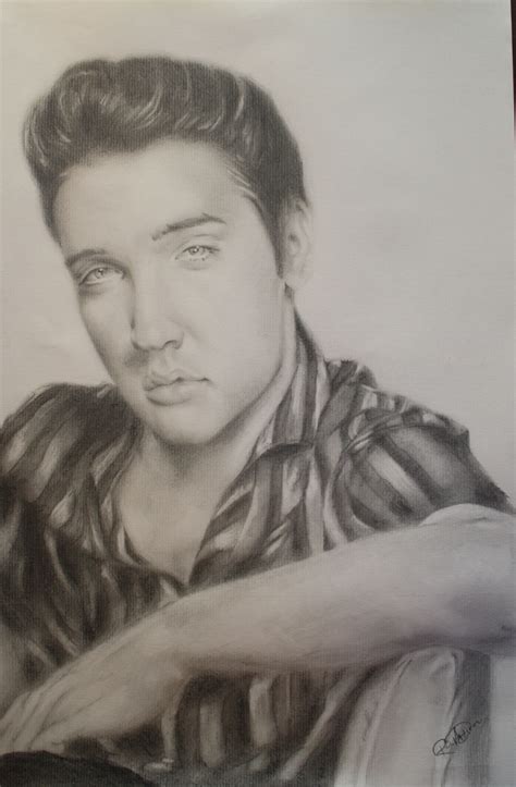 The King Of Rock Elvis Presley Done In Graphite Elvis Graphite