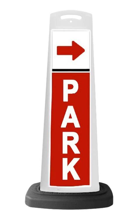 Valet White Vertical Panel With Reflective Park Sign P