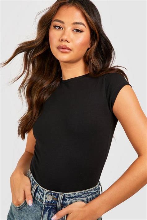 Black Cap Sleeve Bodysuit Boohoo Uk