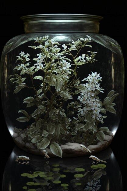 Vaso Cheio De Flores Brancas Em Cima De Uma Mesa Generativa Ai Foto