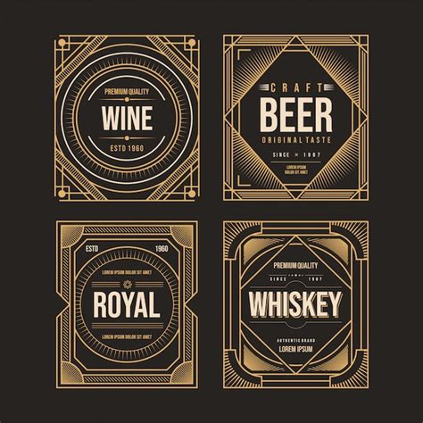 Premium Vector Vintage Label Set Badge Frame