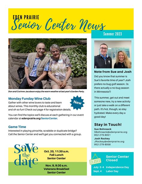 Eden Prairie Senior Center News Summer 2023 By City Of Eden Prairie