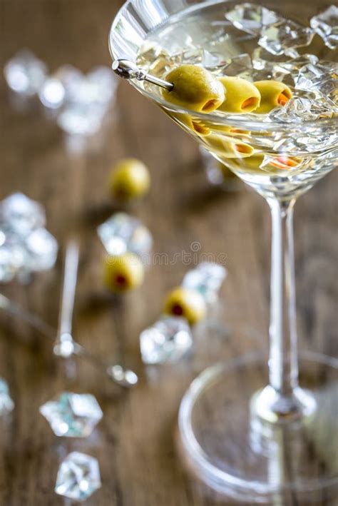 Two Olive Martini Cocktails Stock Photo Image Of Cocktails Garnish