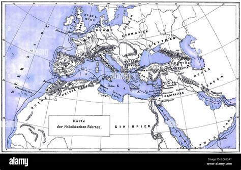 Map of ancient Phoenicia and its Mediterranean trade routes Stock Photo ...