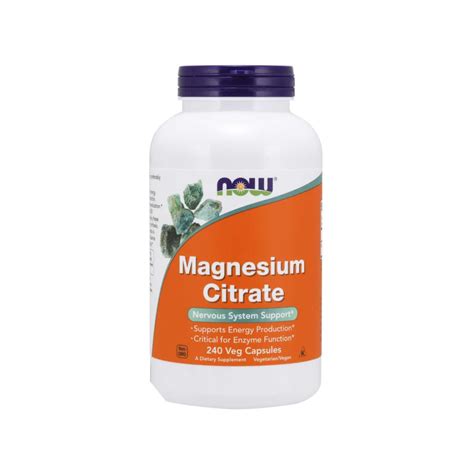 NOW Foods Magnesium Citrate Magnez 240 Kaps GymShop