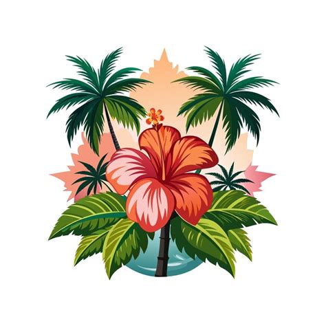 Hibiscus Flower Vector Illustration Premium Ai Generated Vector