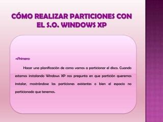 Instalación de windows xp PPT