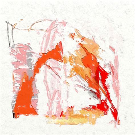 An Abstract Painting With Red And Orange Colors