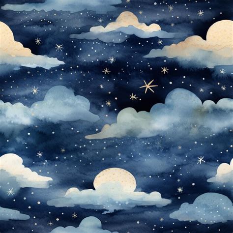 Premium AI Image | there is a watercolor painting of a night sky with ...