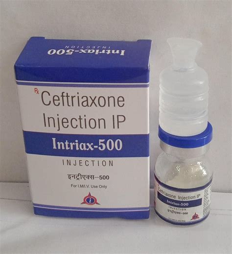 Allopathic Ceftriaxone Sod Mg Intriax Packaging Type Glass