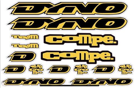 Dyno Compe Decal Set 1994 Vintage Bmx Black And Yellow 4559951220