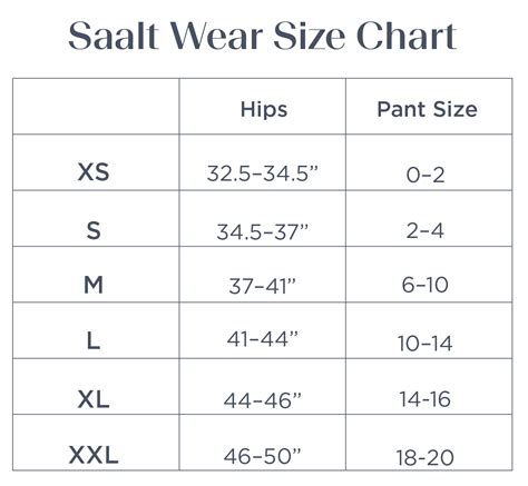 Saalt Size Guide