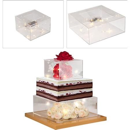 Amazon Kcgani Clear Square Acrylic Fillable Cake Stand With Lid