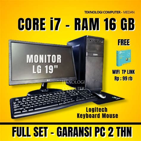 Jual Core I7 16 GB Full Set 19 PC Rakitan CPU Komputer Admin