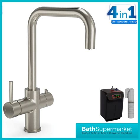 Ellsi Brushed Steel In Instant Boiling Hot Water Kitchen Mixer Tap System Kit BATH SUPERMARKET