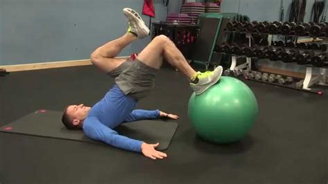 Stability Ball Single Leg Glute Bridge Youtube