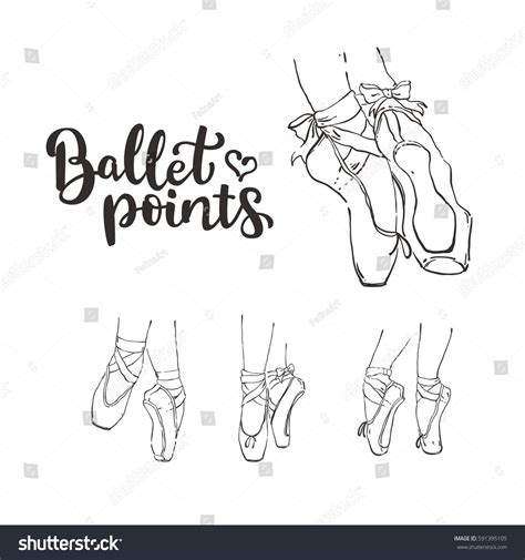 Set Vector Hand Drawn Ballet Shoes Stock Vector Royalty Free