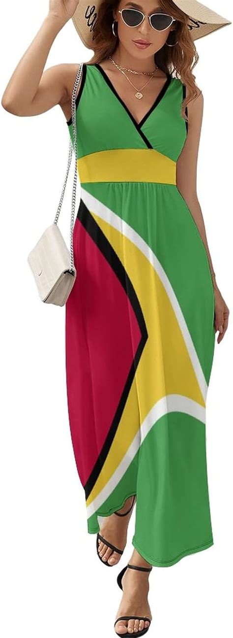 Adugen Origei Guyana Flag Sleeveless Dress Womens Dress