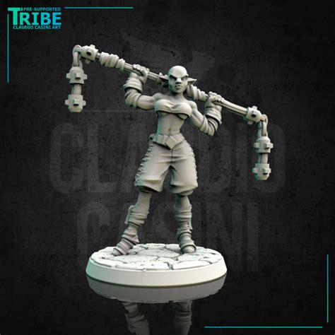 D Printable Female Elf Human Tiefling Firbolg Half Orc Shaolin