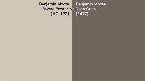 Benjamin Moore Revere Pewter Vs Deep Creek Side By Side Comparison