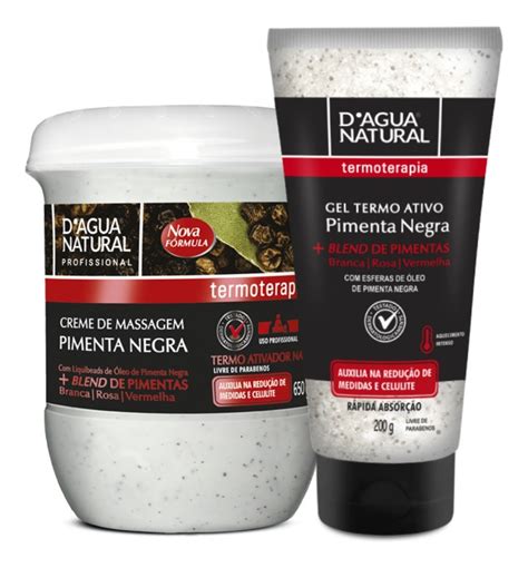 Kit Creme De Massagem Pimenta Negra G Gel Termo Ativo Mercado Livre