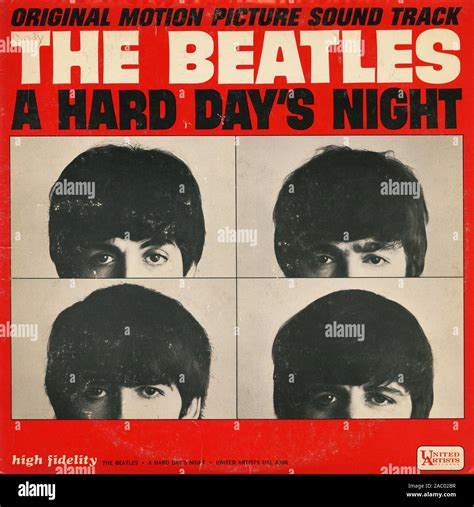 A Hard Day's Night The Beatles - Vintage vinyl album cover Stock Photo - Alamy