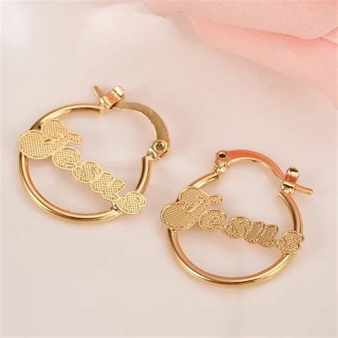 new Catholic Religious Jewelry Jesus Letters Earrings Gold Alphabet ...